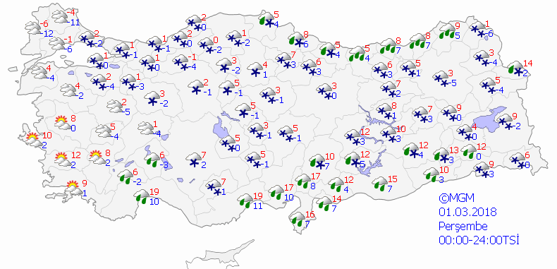 Kar yağışı geliyor- Haritalı