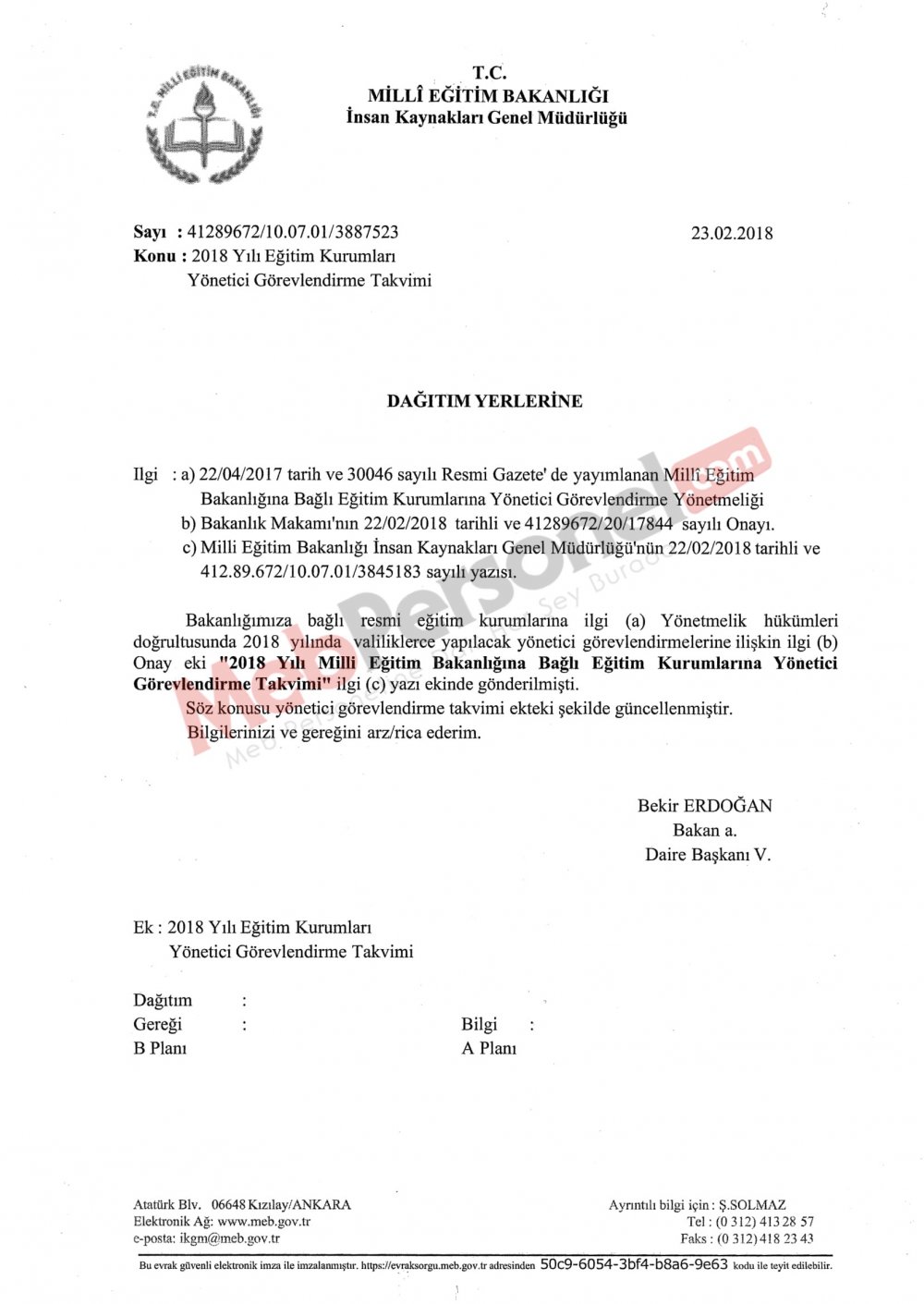 Müdür-Müdür Yardımcısı Kadroları Münhal Bulunan Eğitim Kurumları - 2018 Güncel Liste