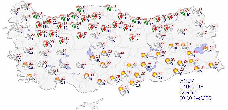Ülke genelinde sağanak yağmur var-Haritalı