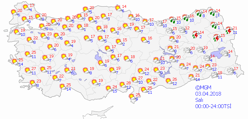 Ülke genelinde sağanak yağmur var-Haritalı