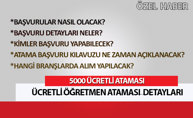 Ücretli Öğretmen Ataması  Detayları: Atama Takvimi, Başvuru Şartları, Alım Yapılacak Branşlar....