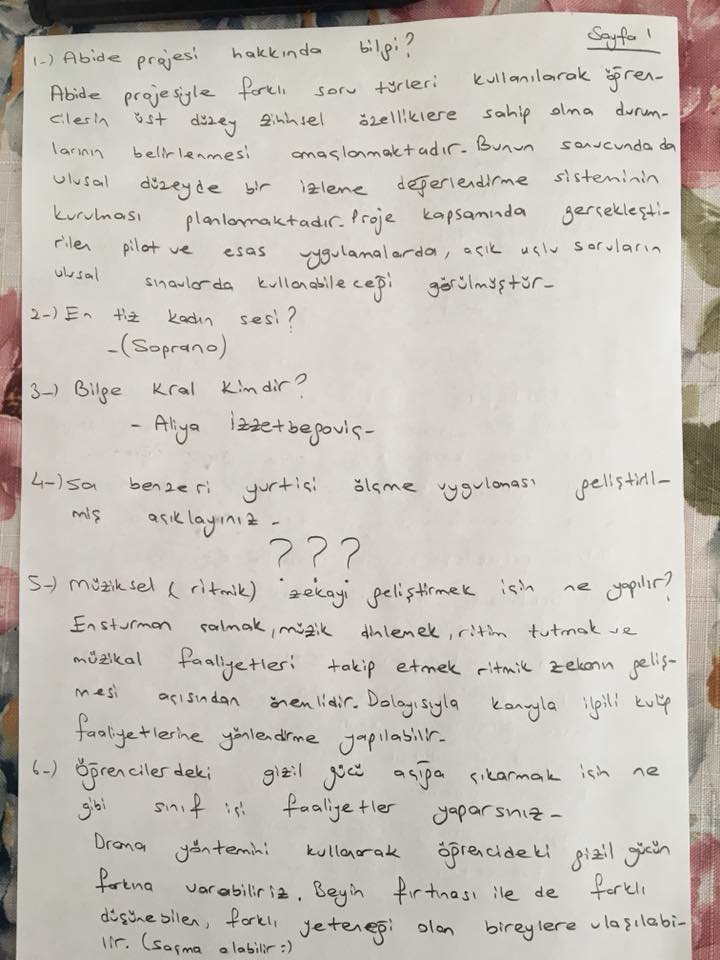 Sözleşmeli Öğretmen Atamaları Mülakatında Sorulan Sorular-2018