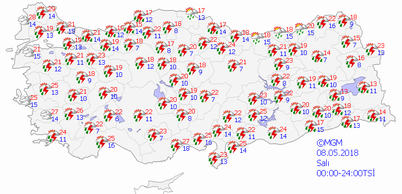 Meteoroloji'den  şiddetli yağış uyarısı-Haritalı