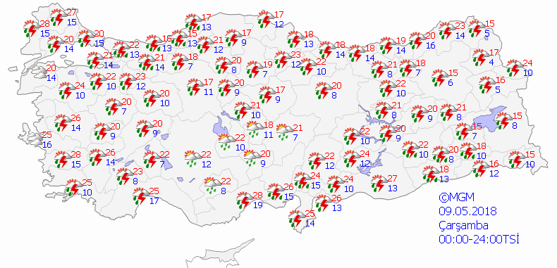 Meteoroloji'den  şiddetli yağış uyarısı-Haritalı