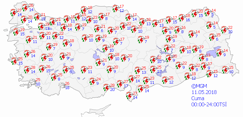 Meteoroloji'den  şiddetli yağış uyarısı-Haritalı