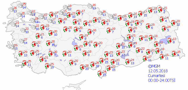 Meteoroloji'den  şiddetli yağış uyarısı-Haritalı