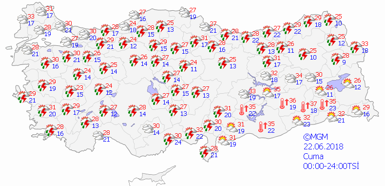 Meteorolojiden kuvvetli yağış uyarısı-Haritalı