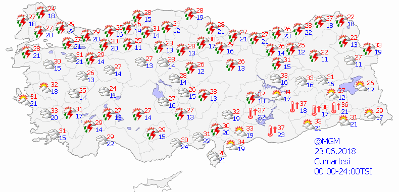 Meteorolojiden kuvvetli yağış uyarısı-Haritalı