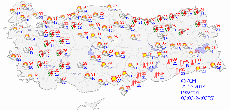 Meteorolojiden kuvvetli yağış uyarısı-Haritalı