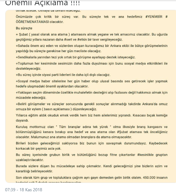 Atama Bekleyen Öğretmenler Şubat  Ataması İçin Çağrıda Bulundular