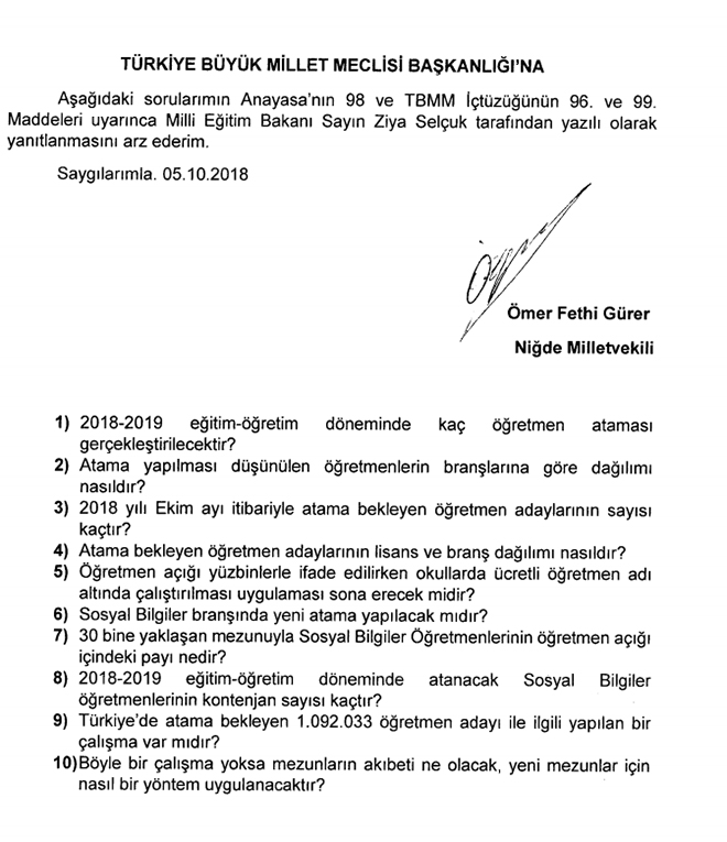 2019'da Atanacak Öğretmen Sayısı Belli Mi? MEB'den Açıklama