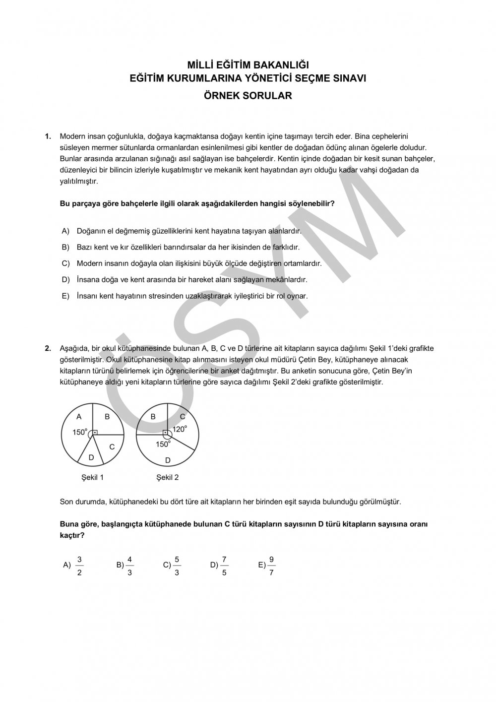 2019 EKYS İçin Örnek Sorular Yayımlandı