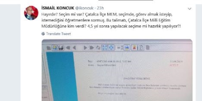 Koncuk'un iddiasına Çatalca MEM'den açıklama