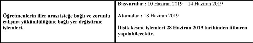 İl Dışı Yer Değiştirme Başvuruları Ne Zaman Yapılacak?