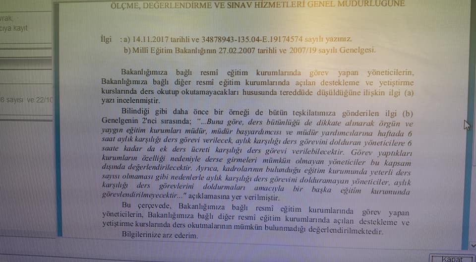 DYK Kurslarında  Görev Almak için Başvuru Yapan  Ancak Başka Kuruma Atanan İdarecilerin Mağduriyeti !