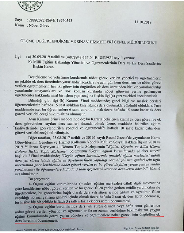 DYK Kurslarında  Nöbet Görevi Verilen  İdareci  Ve Öğretmene Ücret Ödenir Mi ?