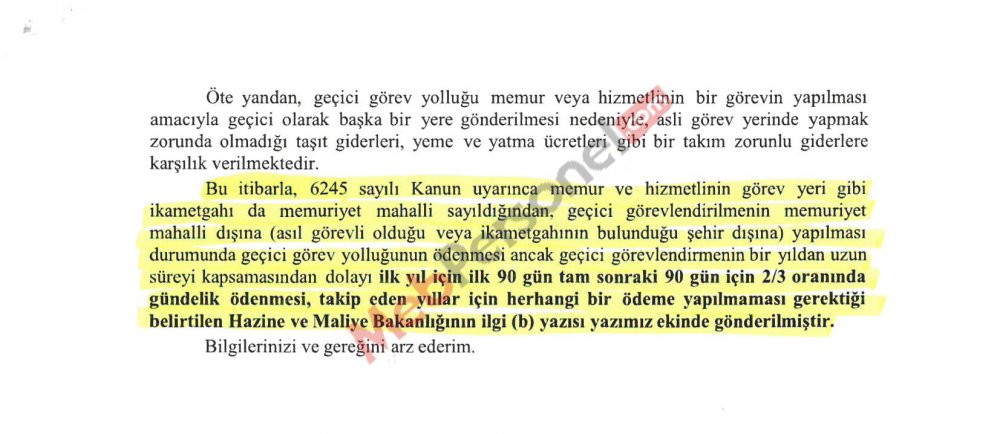 MEB'den uyarı ! Geçici Görev Harcırahları Yazısı