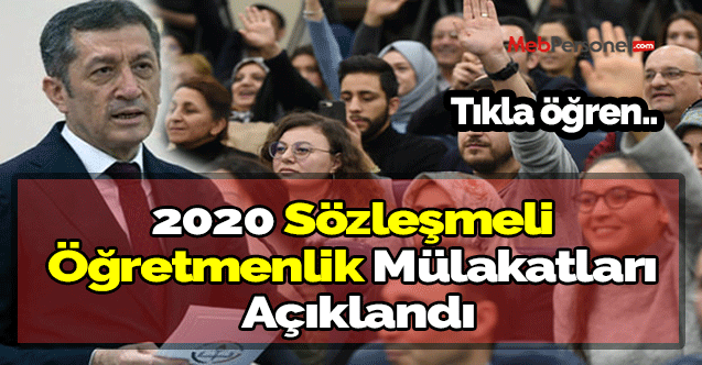 Sözleşmeli  Öğretmenlik Mülakat Sonuçları Açıklandı