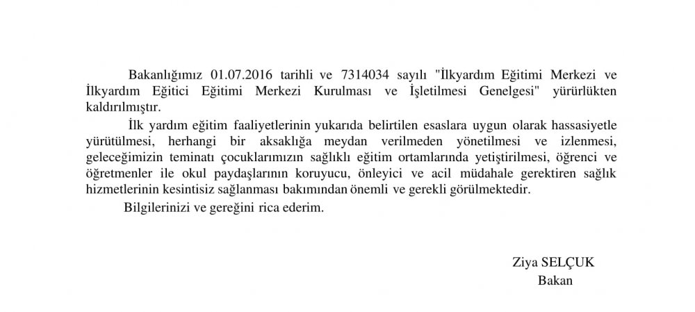 MEB'den O Eğitimler İçin Genelge