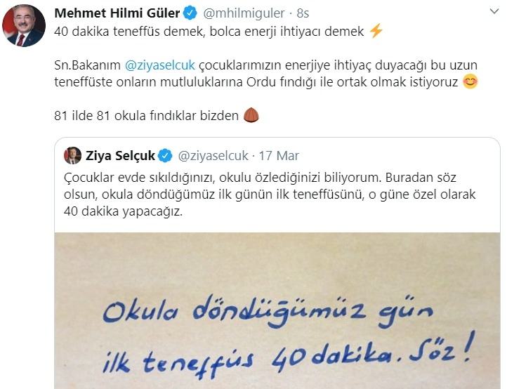 Bakan Ziya Selçuk&#39;un Verdiği Söz Sosyal Medyanın En Çok Konuşulan Konusu Oldu