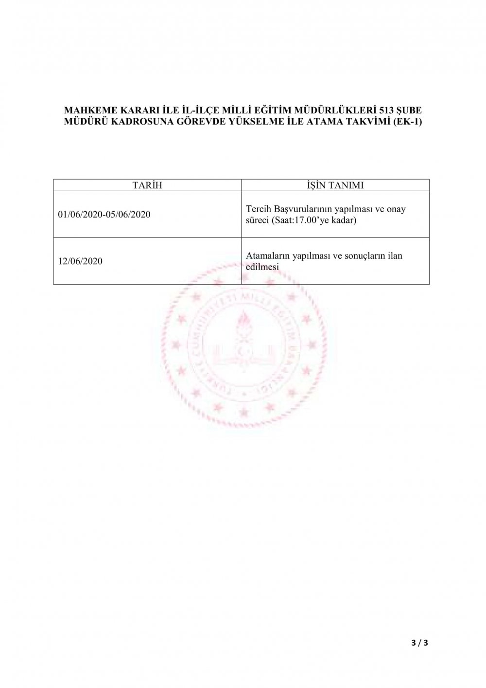 MEB&#39;den 513 Şube Müdürü Kadrosuna Atama Duyurusu