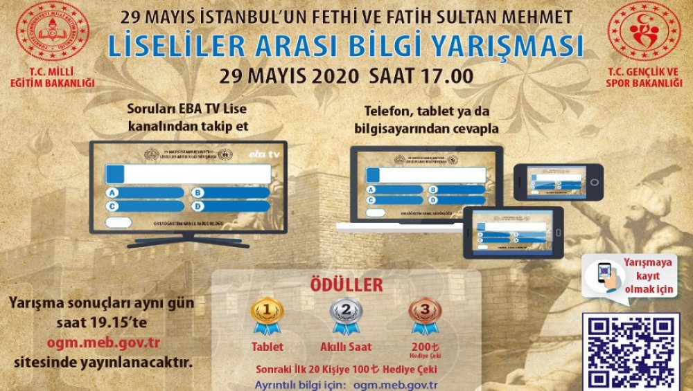 MEB&#39;den İstanbul&#39;un fethine ilişkin bilgi yarışması