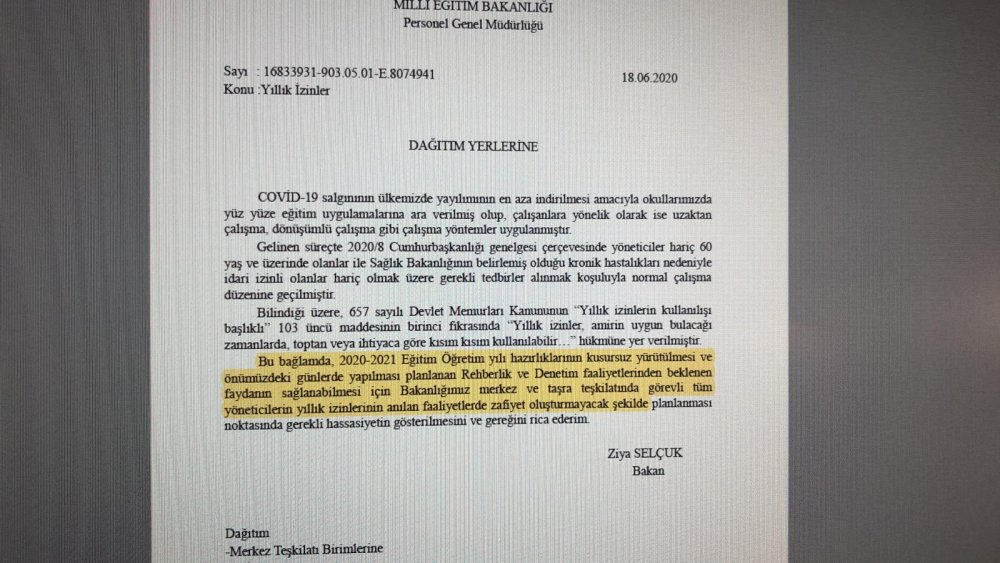 MEB'den önemli yıllık izin yazısı