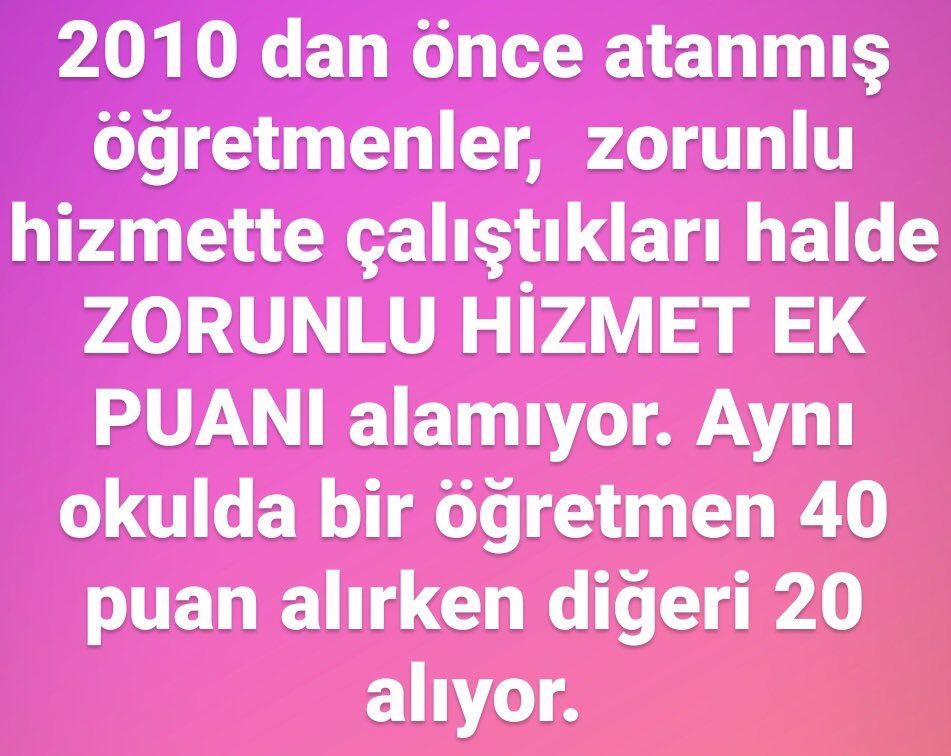 2010 Öncesi Atanan Öğretmenlerin Hizmet Puanı Mağduriyeti Giderilmelidir