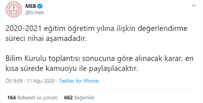 MEB'den okulların açılışına yönelik çok önemli açıklama