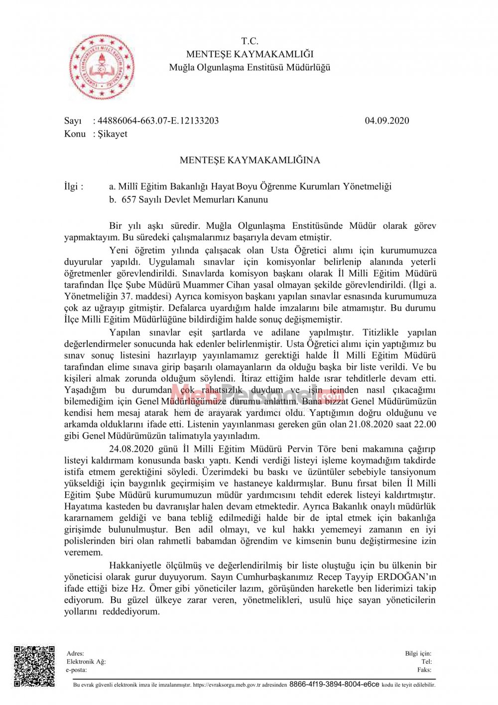 Milli Eğitim Bakanlığı, Muğla İl Milli Eğitim Müdürünü Görevden Almak İçin Neyi Bekliyor?