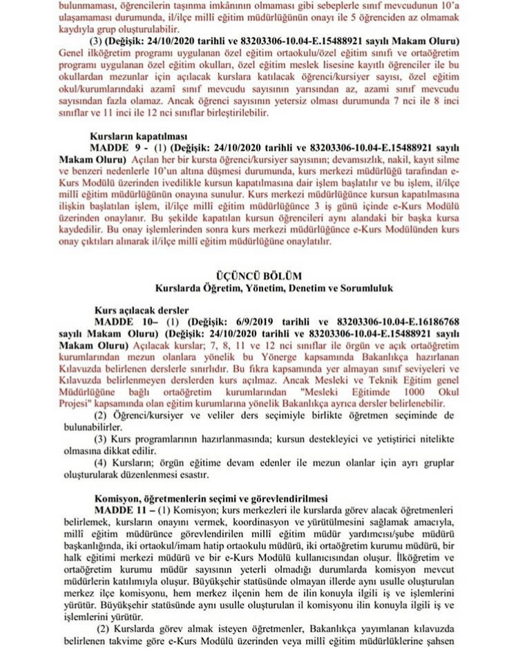 Değişen Yeni MEB DYK Yönergesi
