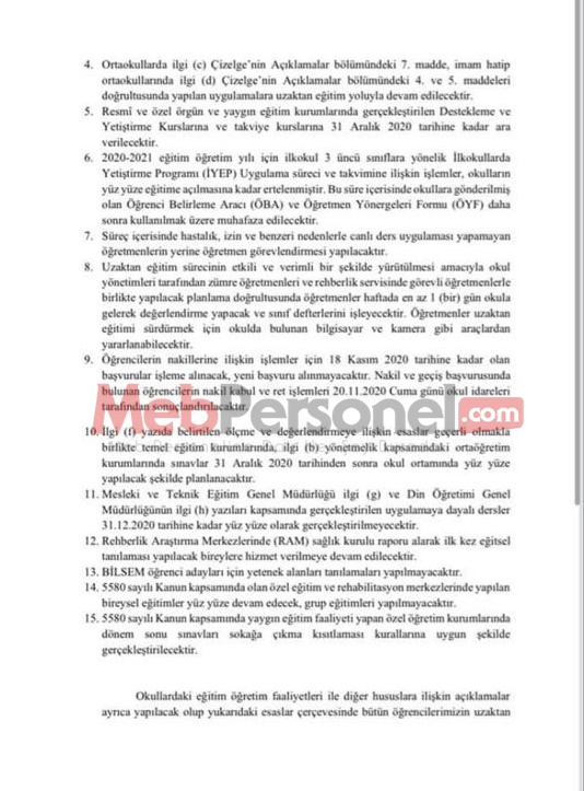 MEB'DEN UZAKTAN EĞİTİM RESMİ YAZISI