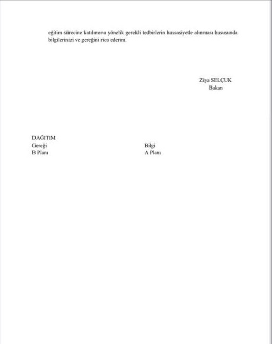 MEB'DEN UZAKTAN EĞİTİM RESMİ YAZISI