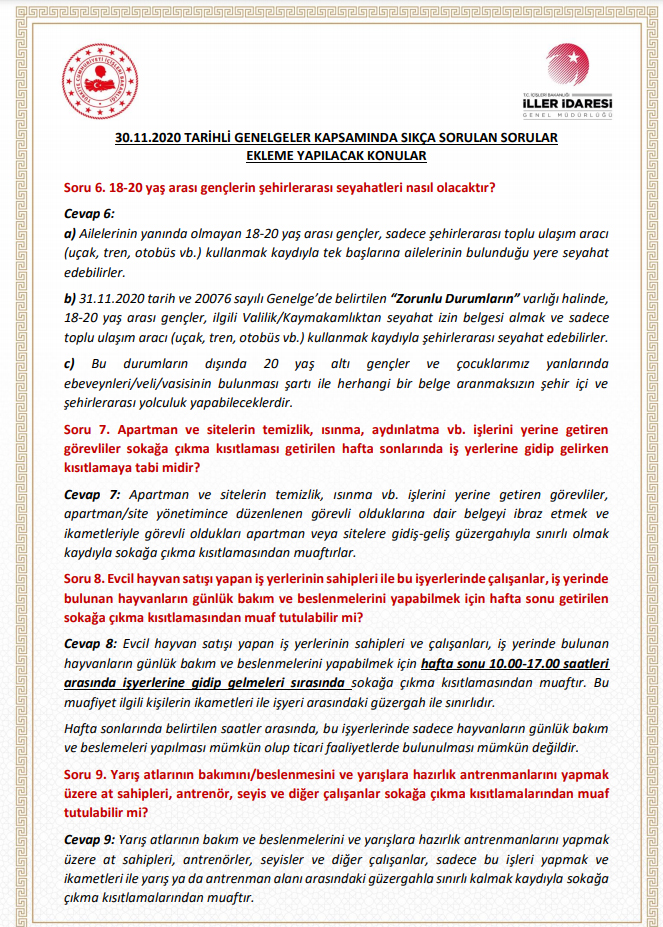 İç İşleri Bakanlığı'ndan kısıtlamalarla ilgili açıklama
