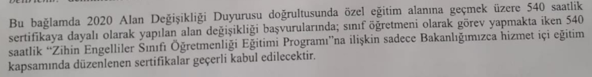 MEB'den Alan Değişikliği Başvuruları İle İlgili Açıklama