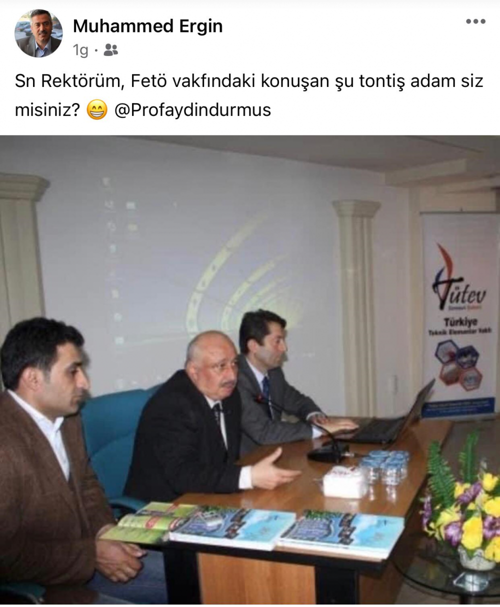 EBS Şube Başkanından Rektöre: FETÖ  Vakfında  Konuşan  Şu Tontiş Adam  Siz Misiniz